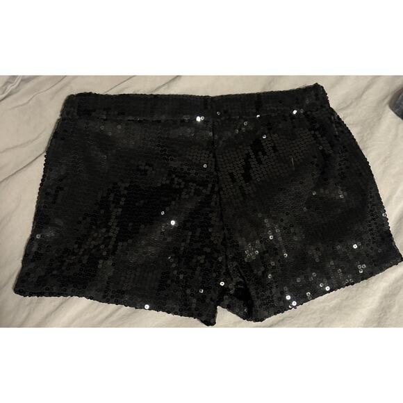 Black Sequin Shorts Adult Large By Spirit Party Dance Gymnastics - Picture 7 of 7